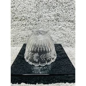 Crystal Glass Replacement For Boudoir Night Light Vanity Lamp Ribbed Flower Etch